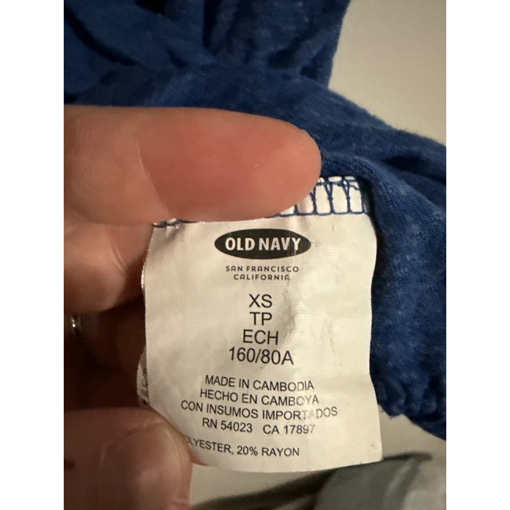 Old Navy Womens Blue Surplice Wrap Front Sleeveless Blouse Top XS Heathered - Picture 4 of 5